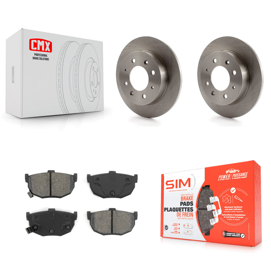 Rear Disc Brake Rotors And Semi-Metallic Pads Kit For Kia Spectra Spectra5 K8S-101834