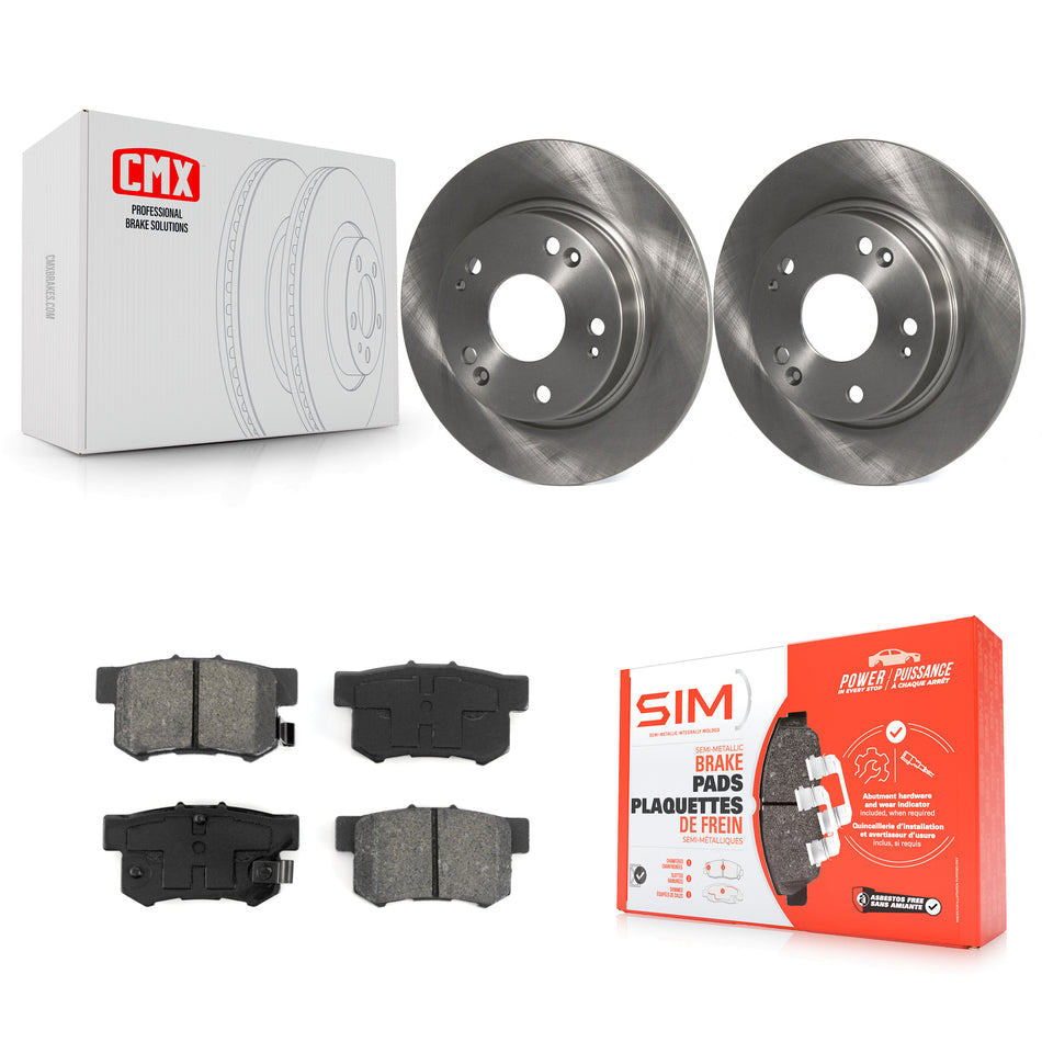 Rear Disc Brake Rotors And Semi-Metallic Pads Kit For Honda Civic Acura ILX CSX K8S-101839