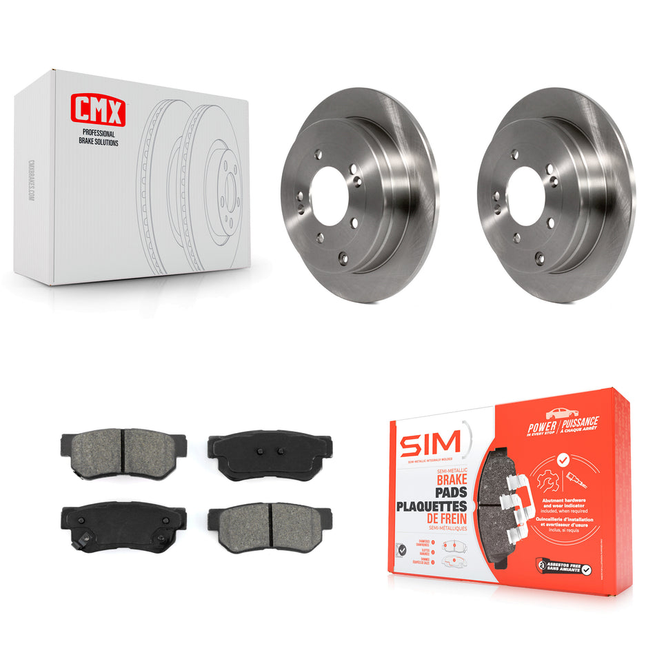 Rear Disc Brake Rotors And Semi-Metallic Pads Kit For 2006-2009 Hyundai Azera K8S-101841