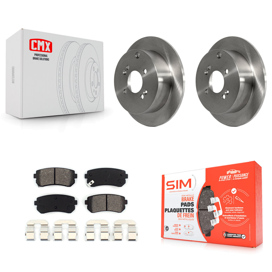 Rear Disc Brake Rotors And Semi-Metallic Pads Kit For 2006-2010 Hyundai Accent Kia Rio Rio5 K8S-101842