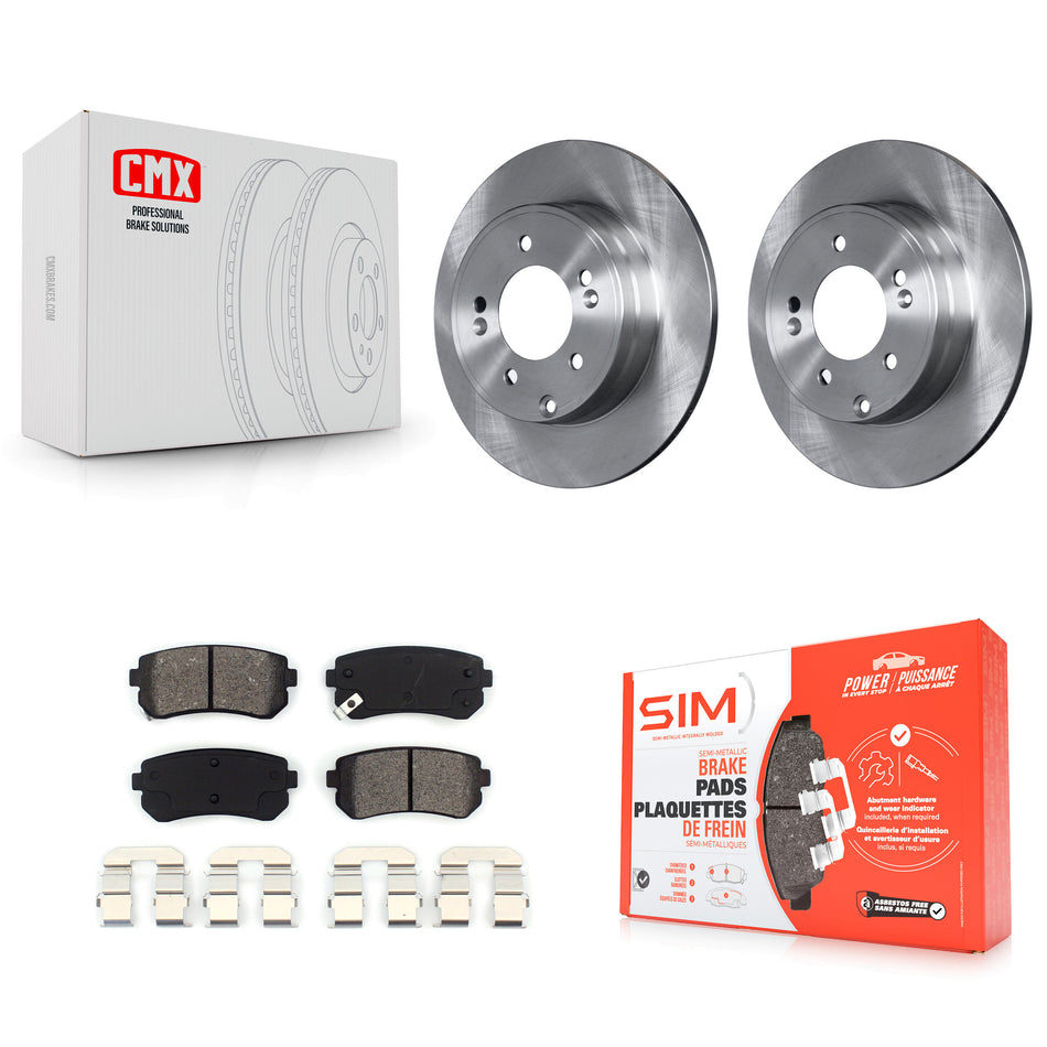 Rear Disc Brake Rotors And Semi-Metallic Pads Kit For Hyundai Sonata Tucson Kia Cadenza K8S-101843