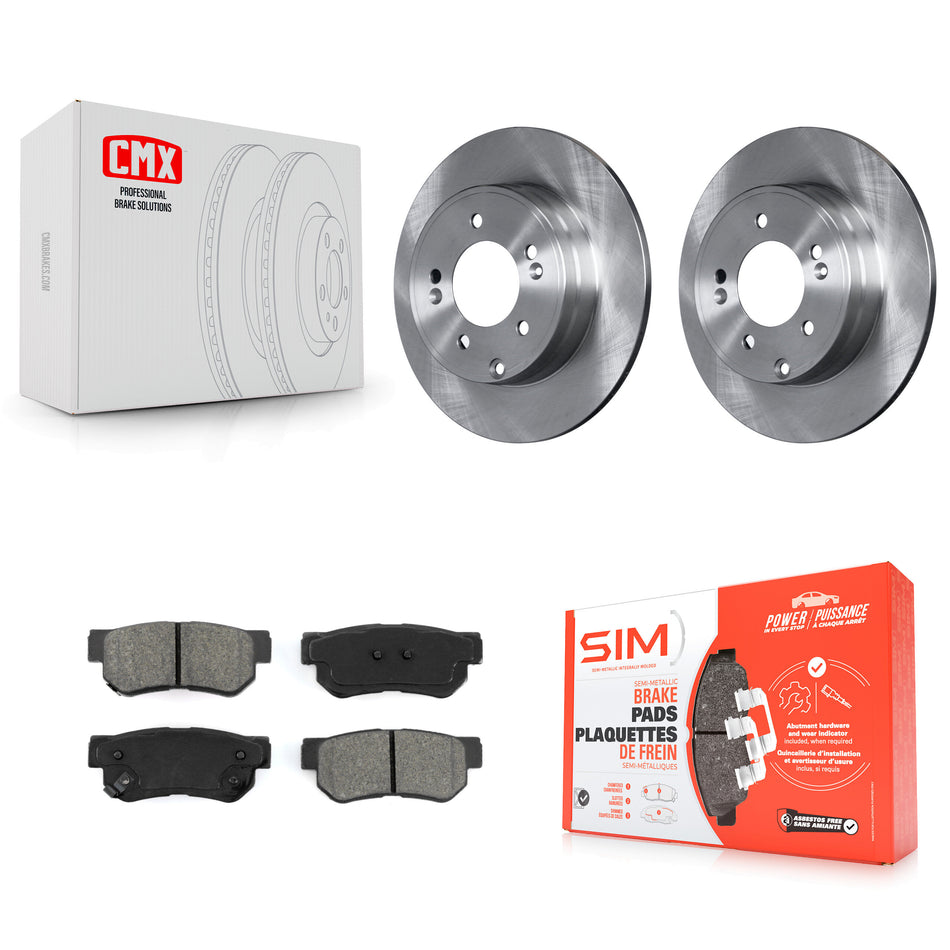 Rear Disc Brake Rotors And Semi-Metallic Pads Kit For Hyundai Sonata 3.3L K8S-101845