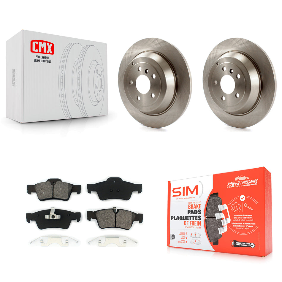 Rear Disc Brake Rotors And Semi-Metallic Pads Kit For Mercedes-Benz ML350 R350 ML500 ML320 R500 R320 ML450 K8S-101849