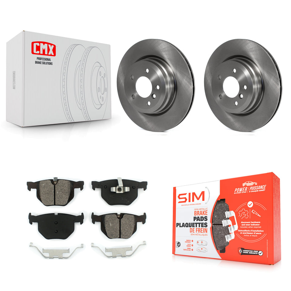 Rear Disc Brake Rotors And Semi-Metallic Pads Kit For BMW 335i X1 xDrive 330i 335xi 335d 330xi 335is K8S-101862