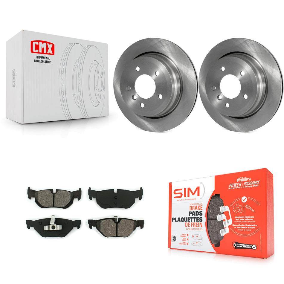 Rear Disc Brake Rotors And Semi-Metallic Pads Kit For BMW 328i xDrive X1 328xi 325xi K8S-101869
