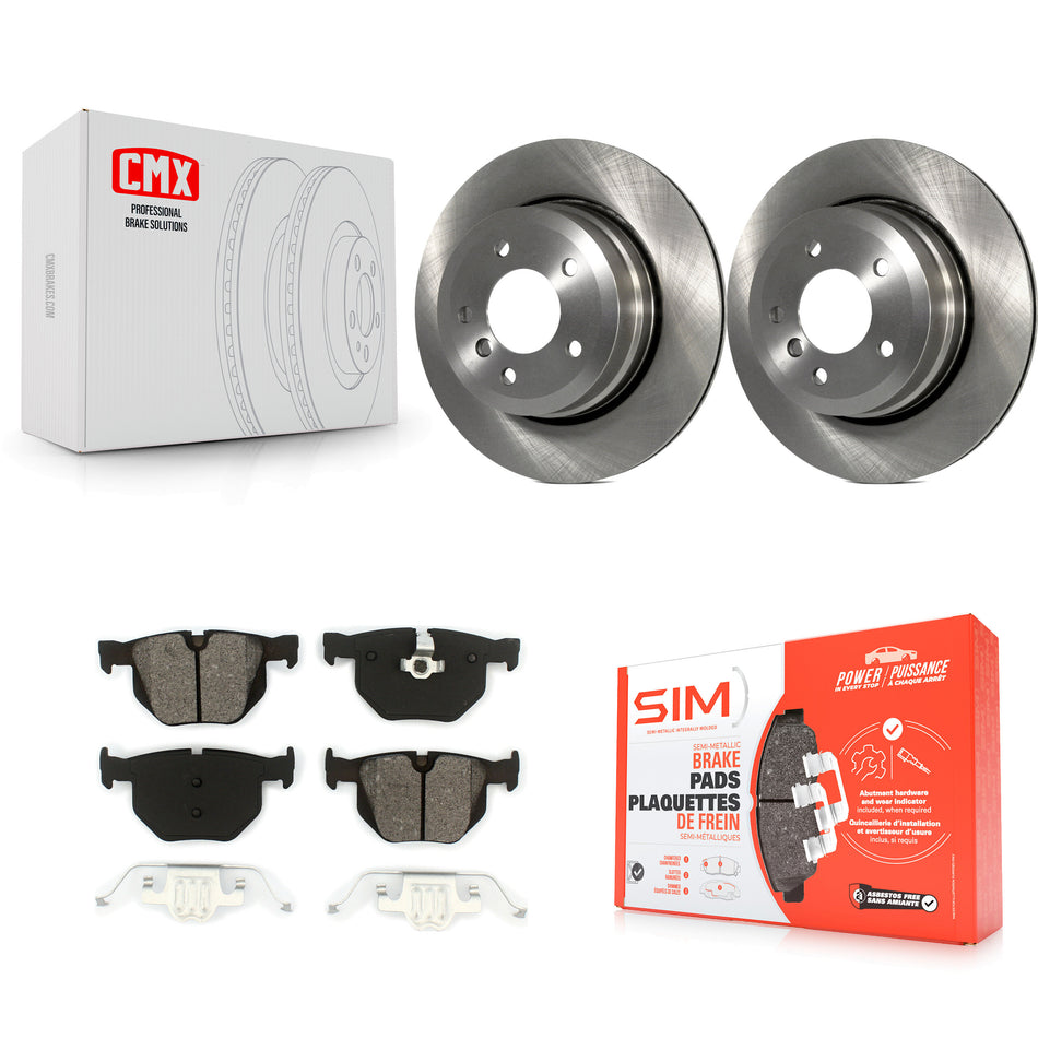 Rear Disc Brake Rotors And Semi-Metallic Pads Kit For BMW 530xi 535xi 528i xDrive 535i 528xi 525xi K8S-101870