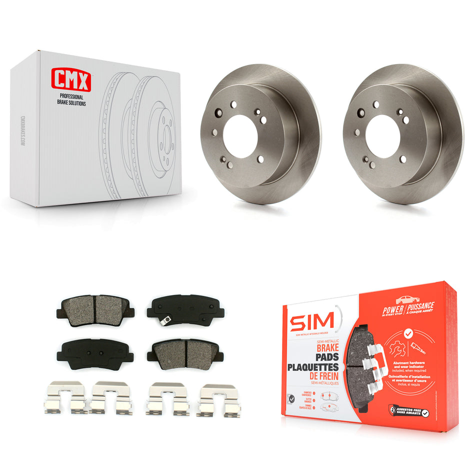 Rear Disc Brake Rotors And Semi-Metallic Pads Kit For 2010 Hyundai Elantra Sedan From 03 23 10 K8S-101871