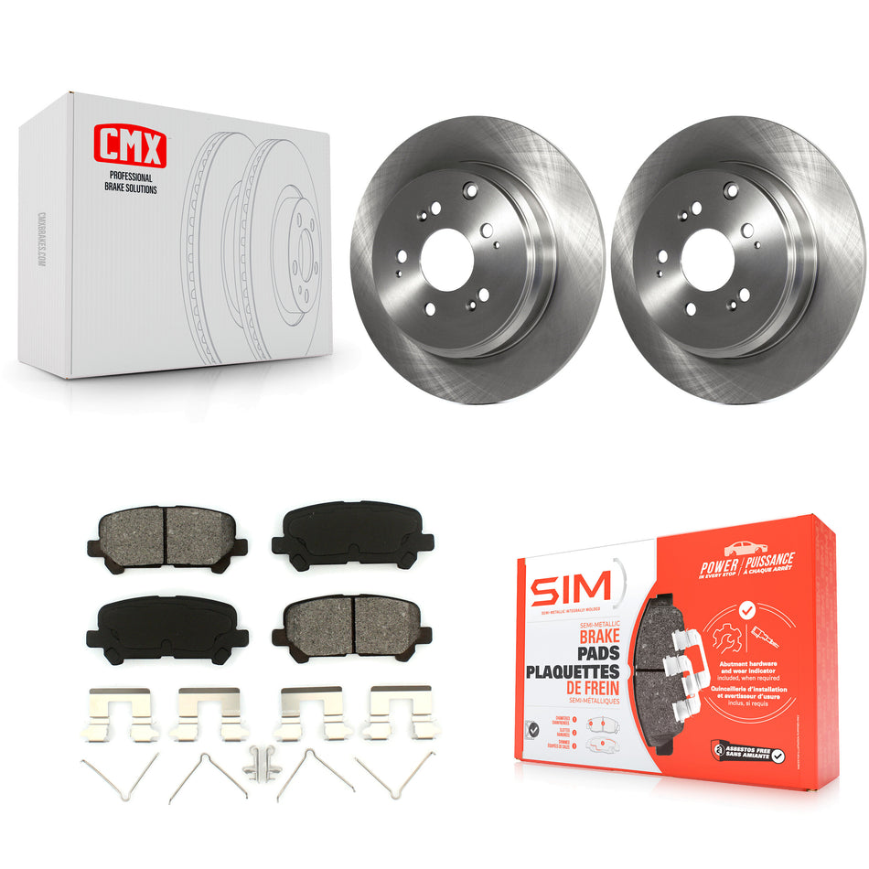 Rear Disc Brake Rotors And Semi-Metallic Pads Kit For Honda Odyssey Pilot Acura MDX ZDX K8S-101877