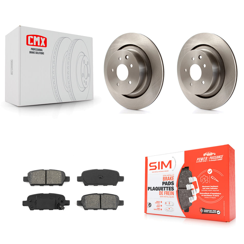 Rear Disc Brake Rotors And Semi-Metallic Pads Kit For Infiniti G37 G35 Q60 INFINITI K8S-101878