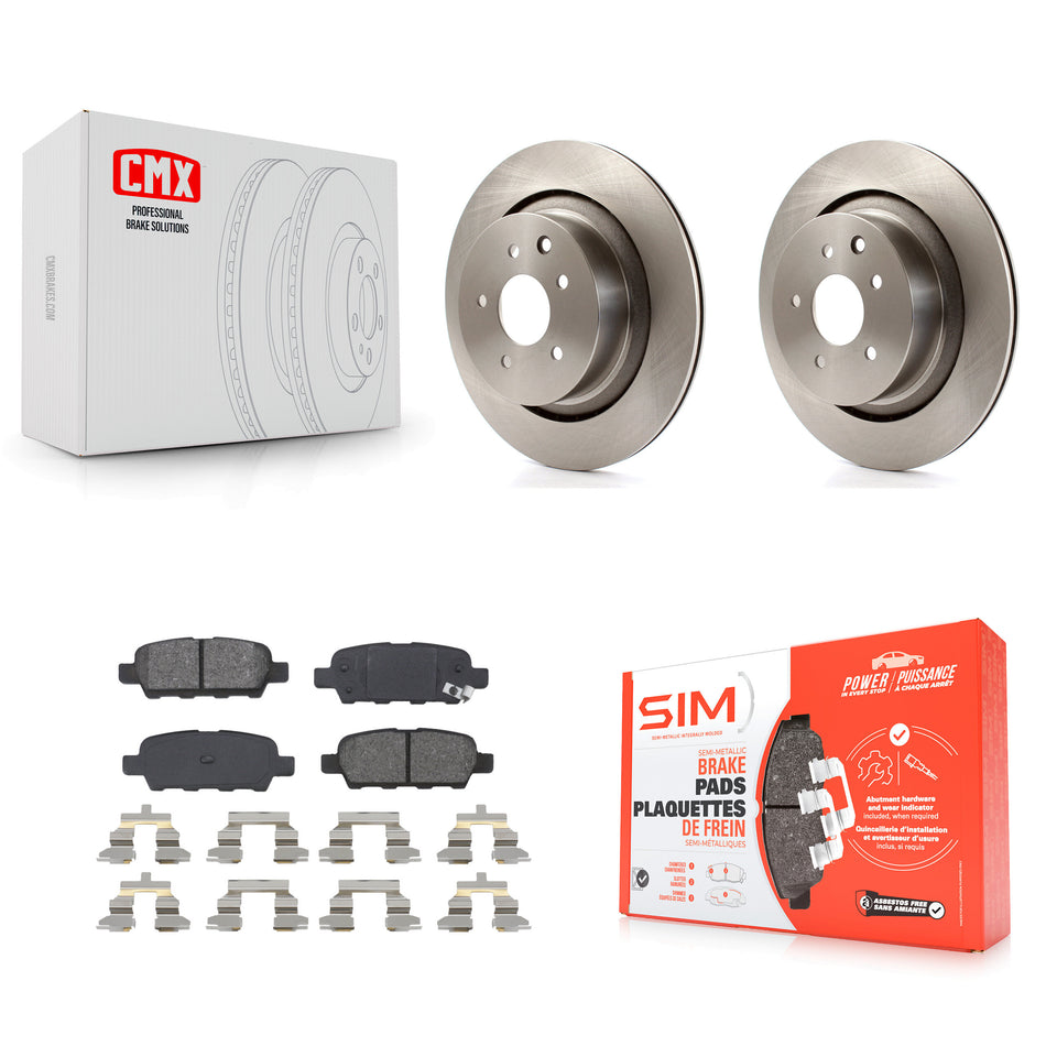 Rear Disc Brake Rotors And Semi-Metallic Pads Kit For Infiniti G37 G35 Q60 INFINITI K8S-101878