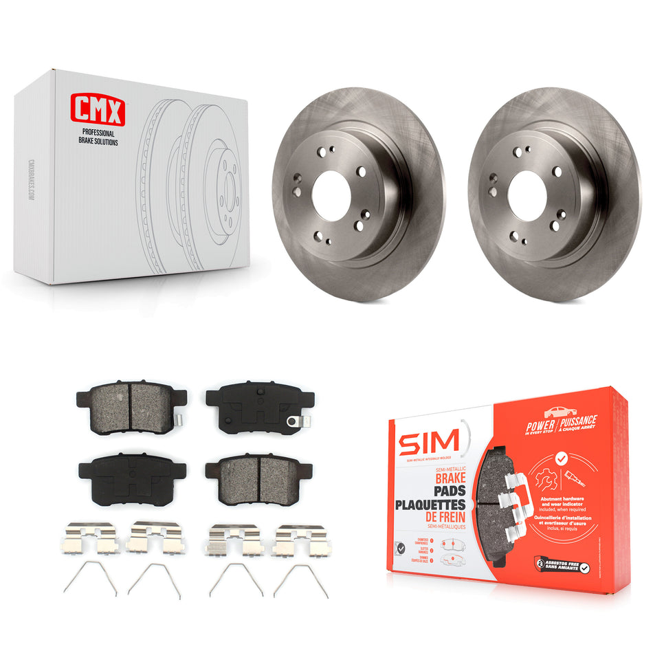 Rear Disc Brake Rotors And Semi-Metallic Pads Kit For Honda Accord Acura TSX K8S-101879