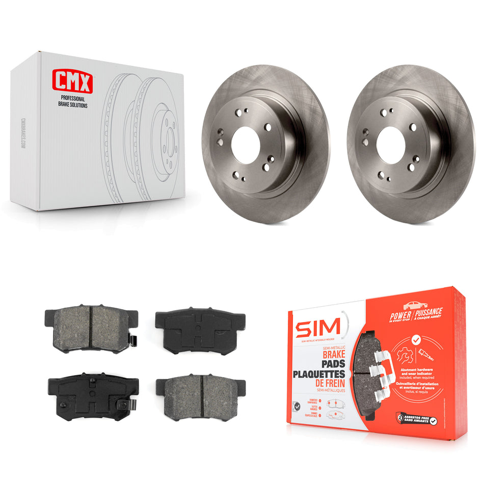 Rear Disc Brake Rotors And Semi-Metallic Pads Kit For Honda Accord Acura ILX K8S-101880