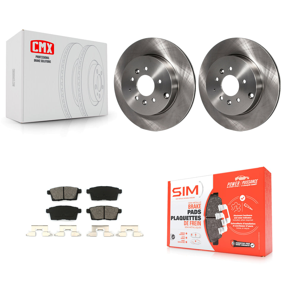 Rear Disc Brake Rotors And Semi-Metallic Pads Kit For 2007-2015 Mazda CX-9 K8S-101881
