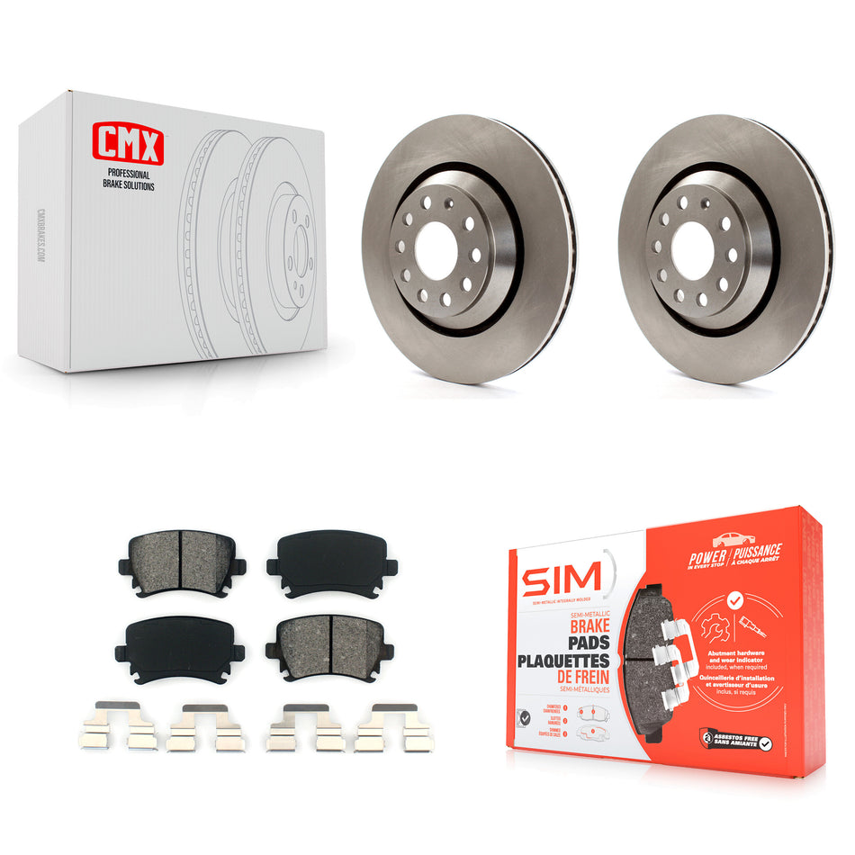 Rear Disc Brake Rotors And Semi-Metallic Pads Kit For Volkswagen CC Passat GTI Golf R R32 Audi TTS Quattro K8S-101883