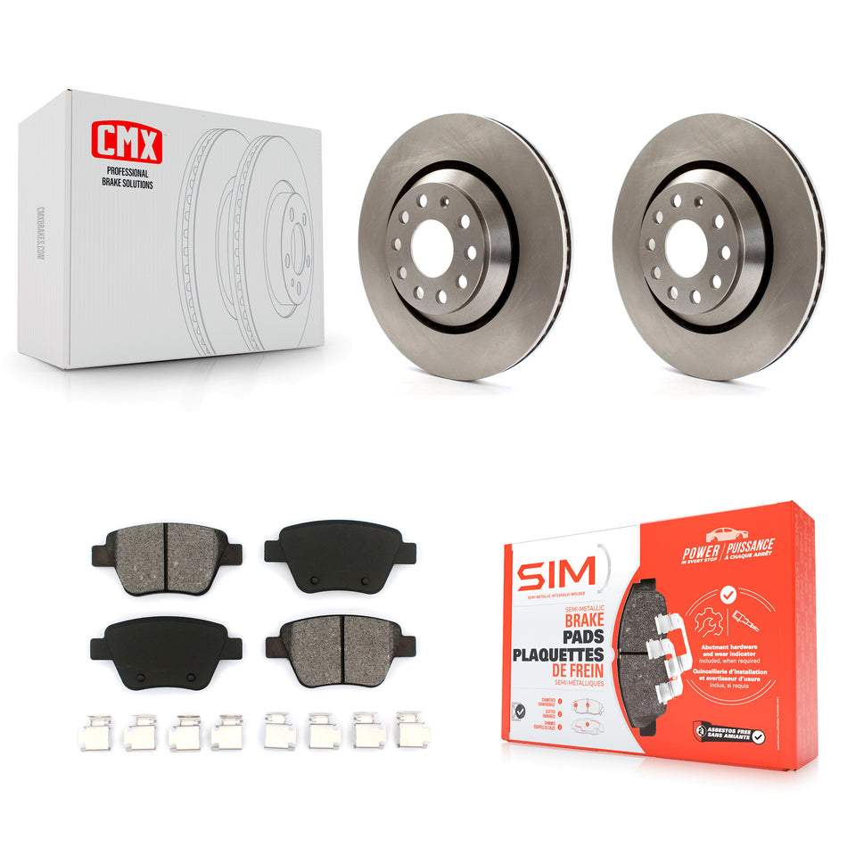 Rear Disc Brake Rotors And Semi-Metallic Pads Kit For 2013 Volkswagen GTI With 310mm Diameter Rotor K8S-101884