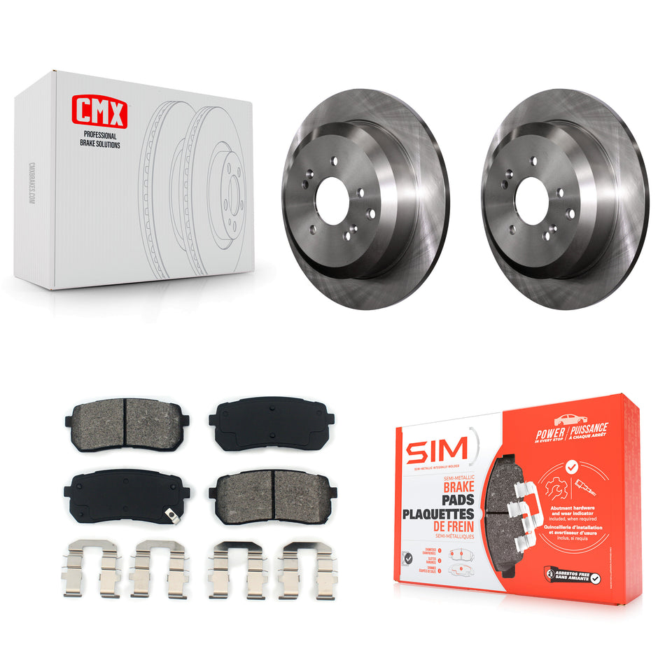 Rear Disc Brake Rotors And Semi-Metallic Pads Kit For 2007-2012 Hyundai Veracruz K8S-101889