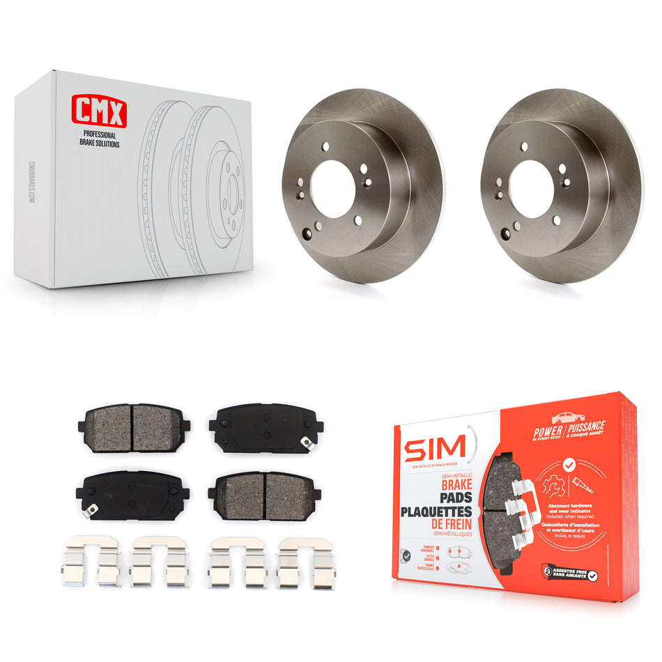 Rear Disc Brake Rotors And Semi-Metallic Pads Kit For 2007-2012 Kia Rondo K8S-101890