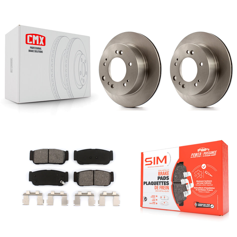 Rear Disc Brake Rotors And Semi-Metallic Pads Kit For 2007-2009 Kia Sorento K8S-101891