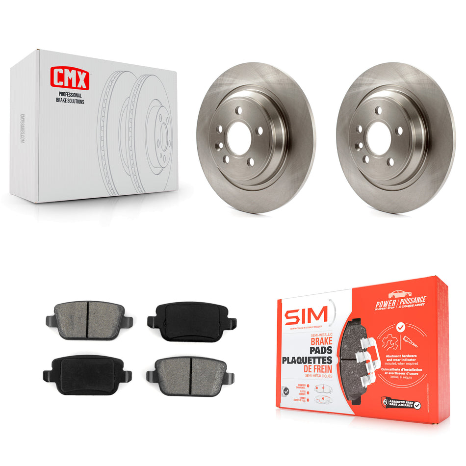 Rear Disc Brake Rotors And Semi-Metallic Pads Kit For 2008-2011 Volvo S80 FWD With Electric Parking K8S-101895