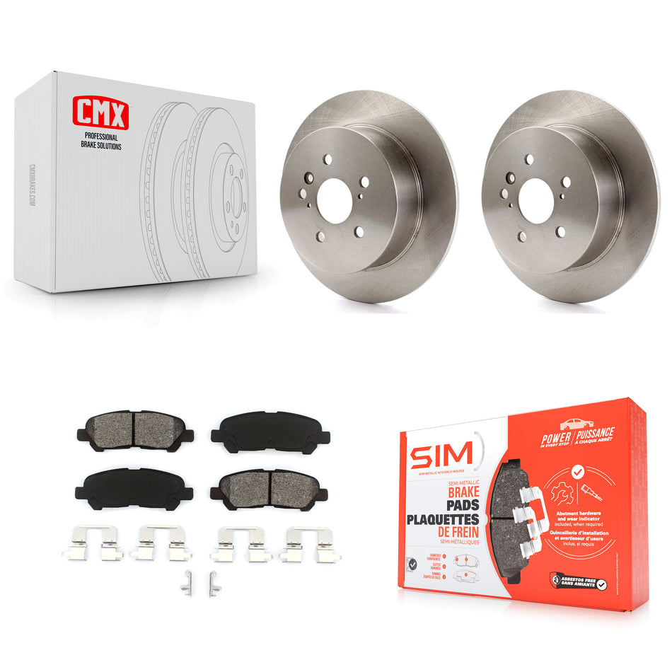 Rear Disc Brake Rotors And Semi-Metallic Pads Kit For 2008-2013 Toyota Highlander K8S-101898