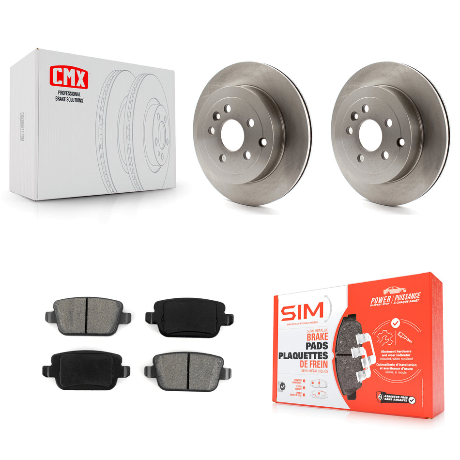 Rear Disc Brake Rotors And Semi-Metallic Pads Kit For 2008-2011 Land Rover LR2 K8S-101903