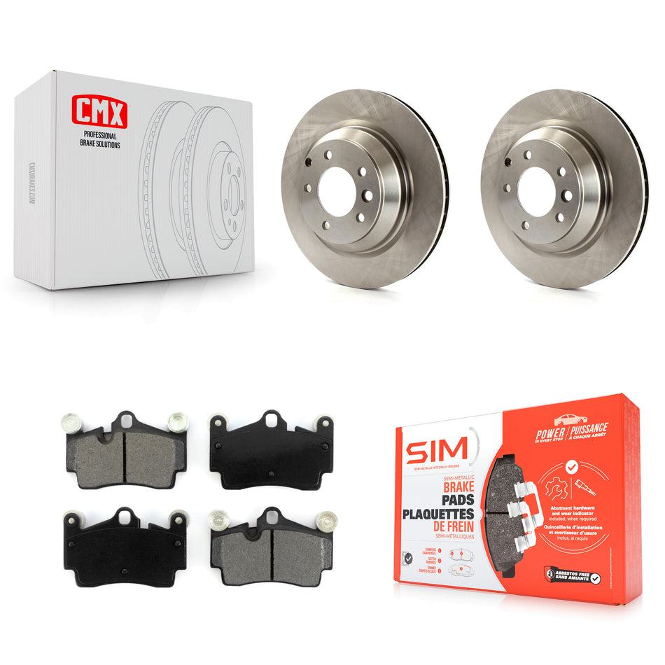 Rear Disc Brake Rotors And Semi-Metallic Pads Kit For Porsche Cayenne Audi Q7 With 358mm Diameter Rotor K8S-101905