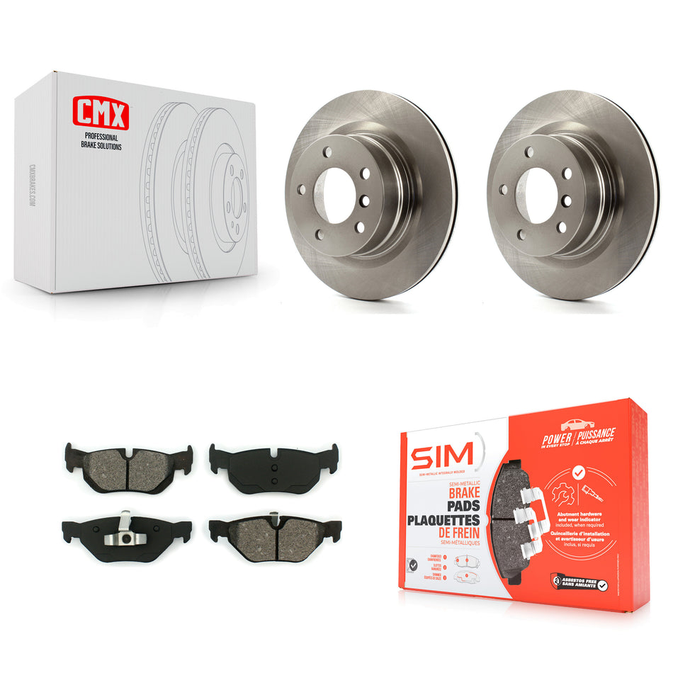 Rear Disc Brake Rotors And Semi-Metallic Pads Kit For 2008-2013 BMW 128i K8S-101910