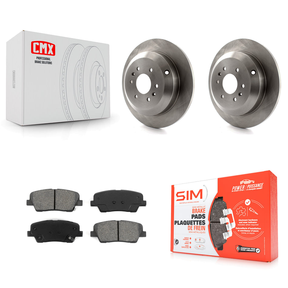 Rear Disc Brake Rotors And Semi-Metallic Pads Kit For 2009-2011 Kia Borrego K8S-101918