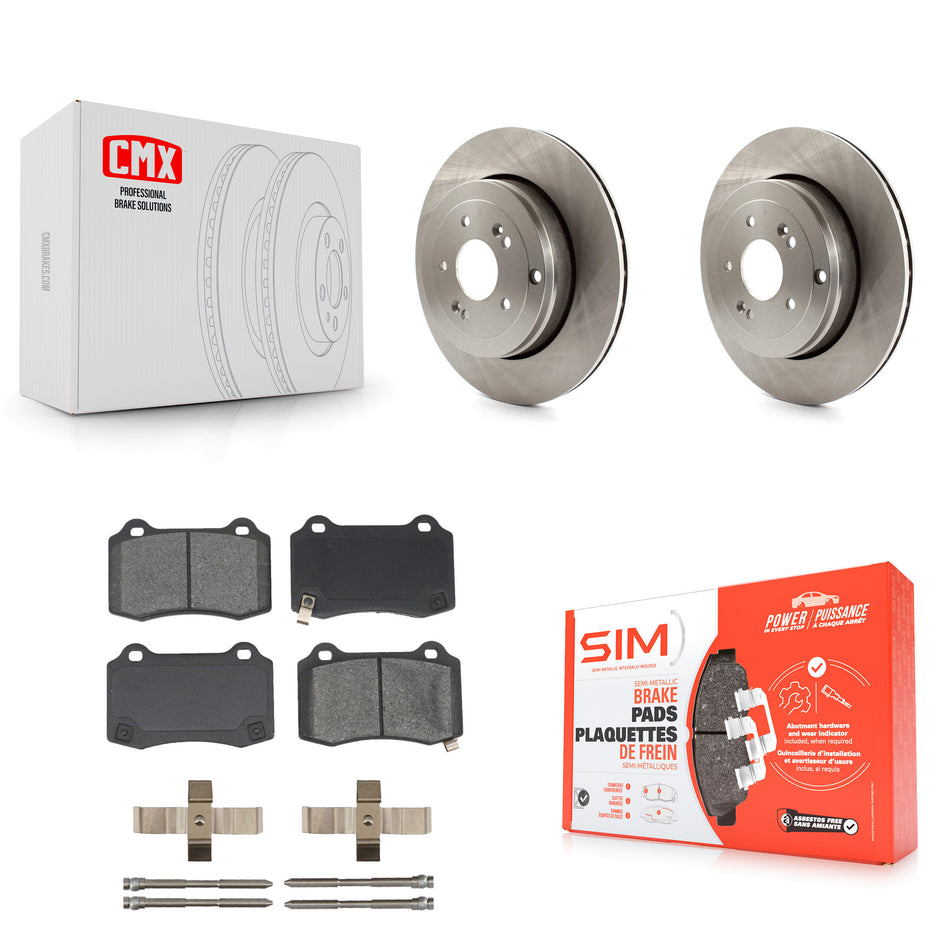 Rear Disc Brake Rotors And Semi-Metallic Pads Kit For Hyundai Genesis Coupe K8S-101924