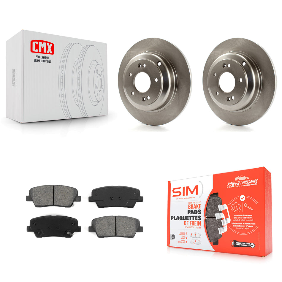 Rear Disc Brake Rotors And Semi-Metallic Pads Kit For Hyundai Genesis Coupe K8S-101925