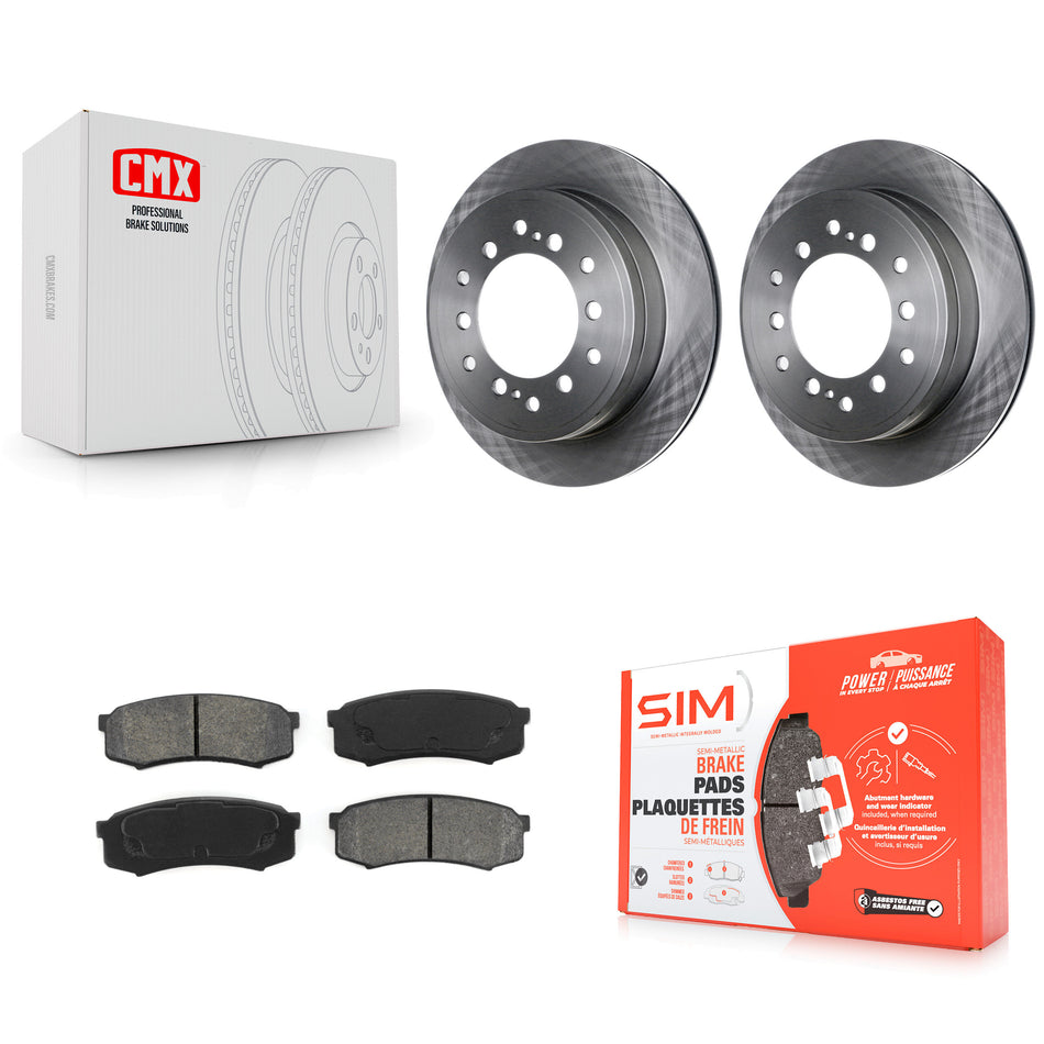 Rear Disc Brake Rotors And Semi-Metallic Pads Kit For Toyota 4Runner Lexus GX460 FJ Cruiser K8S-101927