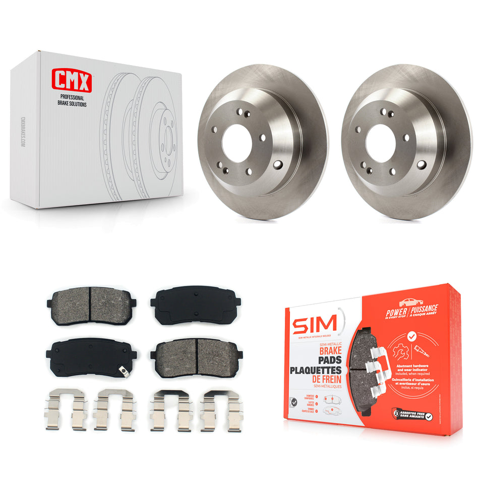 Rear Disc Brake Rotors And Semi-Metallic Pads Kit For 2015-2019 Kia Sedona K8S-101929