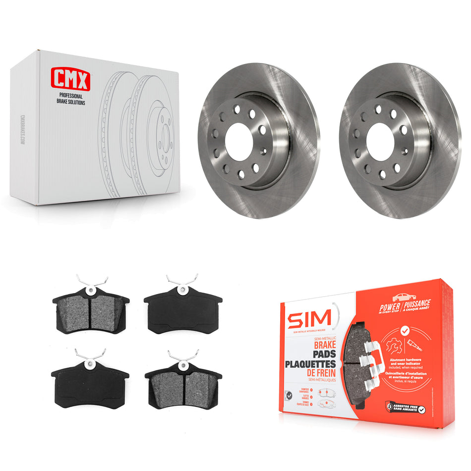 Rear Disc Brake Rotors And Semi-Metallic Pads Kit For Volkswagen Beetle Golf With 272mm Diameter Rotor K8S-101934
