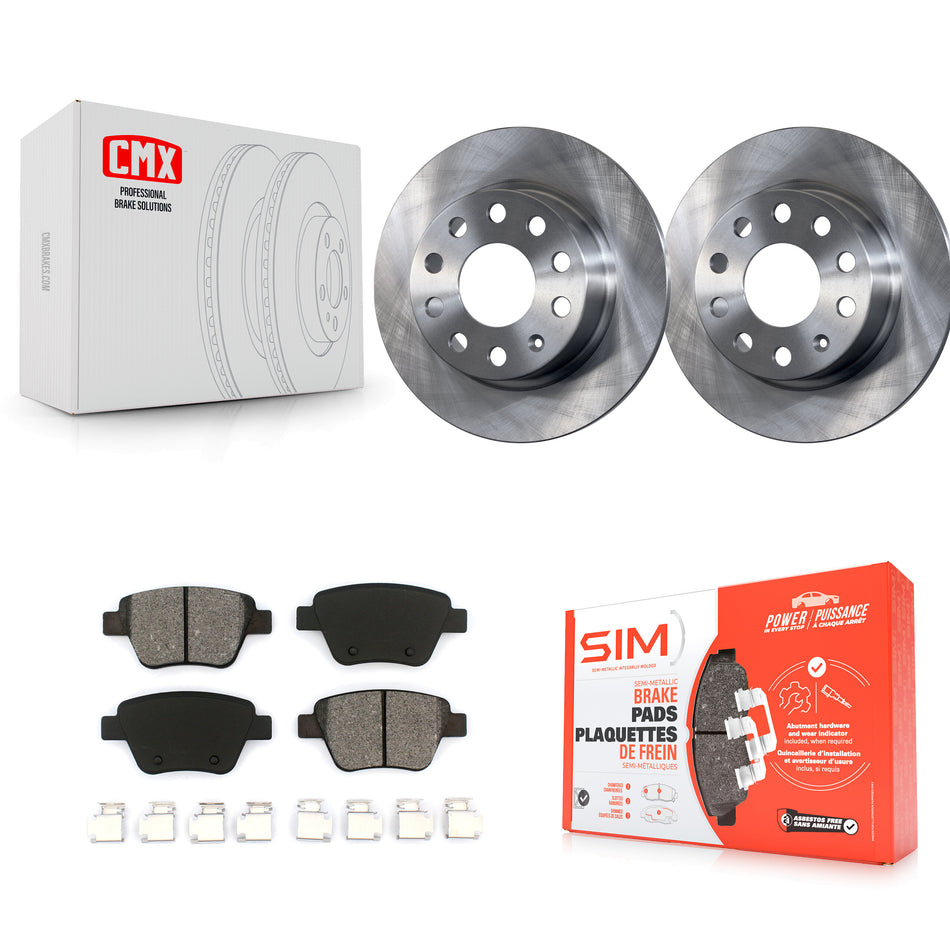 Rear Disc Brake Rotors And Semi-Metallic Pads Kit For Volkswagen Beetle GTI Eos With 253mm Diameter Rotor K8S-101937