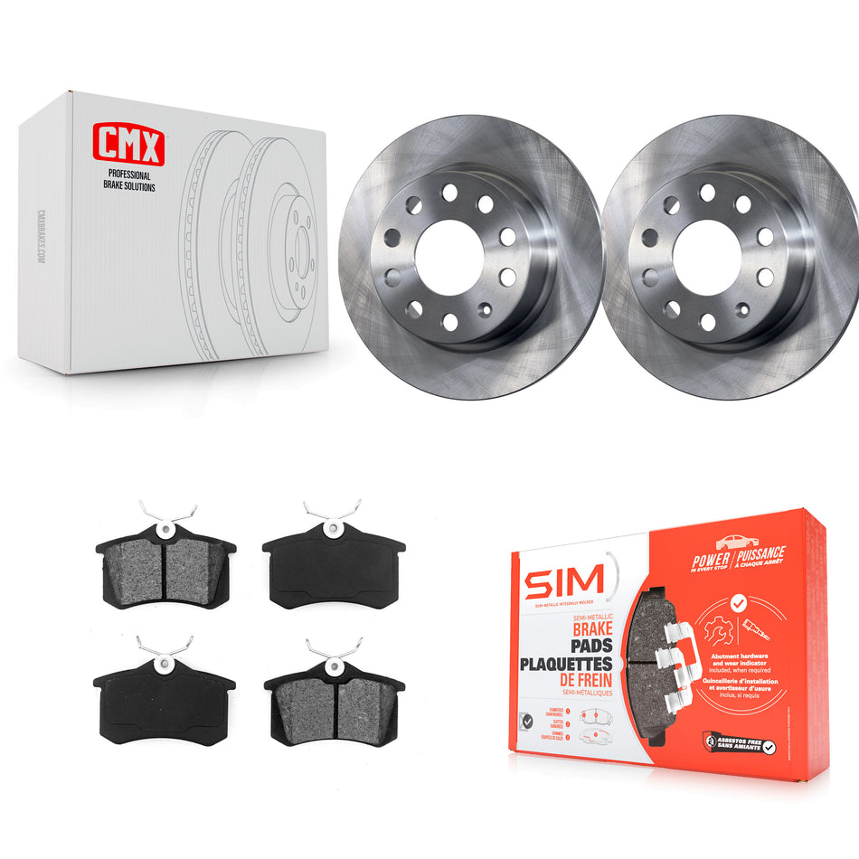 Rear Disc Brake Rotors And Semi-Metallic Pads Kit For Volkswagen Jetta Beetle Golf SportWagen K8S-101939