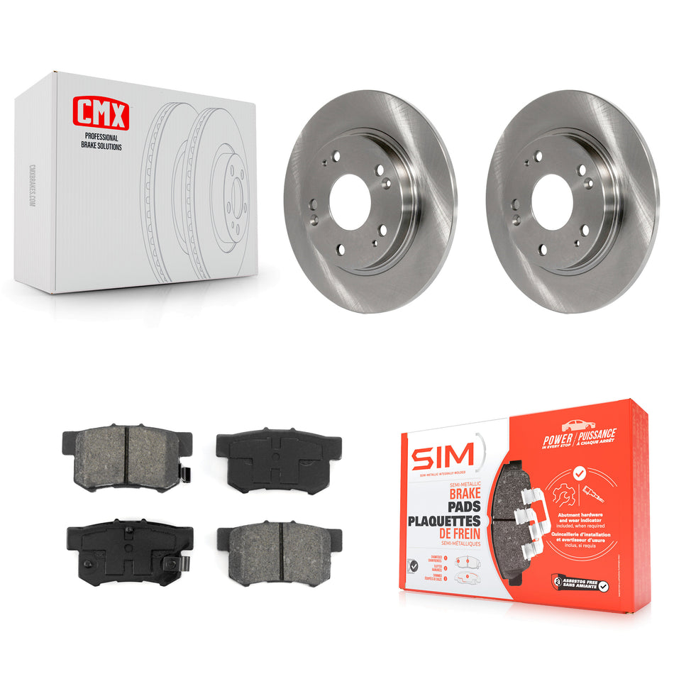Rear Disc Brake Rotors And Semi-Metallic Pads Kit For 2011-2015 Honda CR-Z K8S-101943