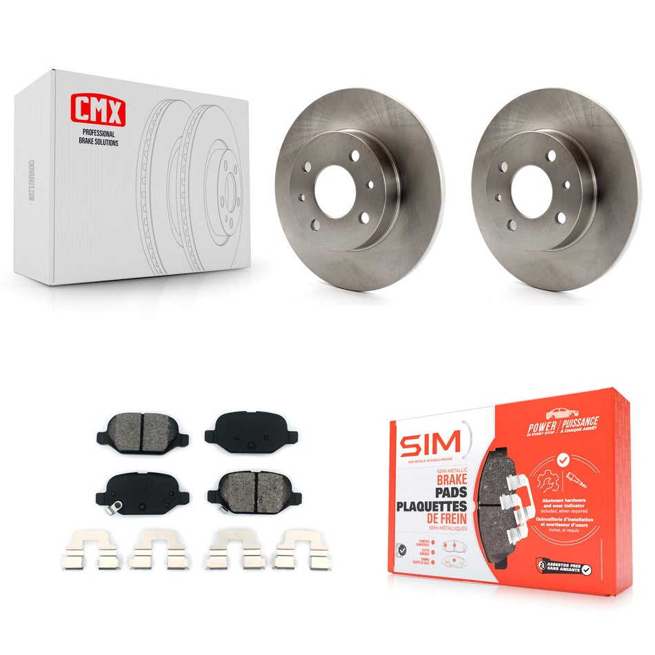 Rear Disc Brake Rotors And Semi-Metallic Pads Kit For Fiat 500 K8S-101945