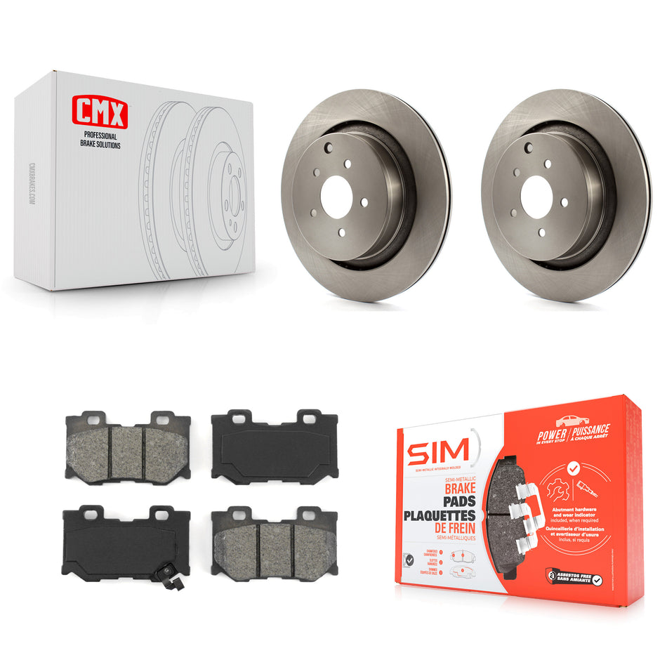Rear Disc Brake Rotors And Semi-Metallic Pads Kit For INFINITI Q50 M37 Q60 Q70 Q70L QX70 M56 FX50 K8S-101946