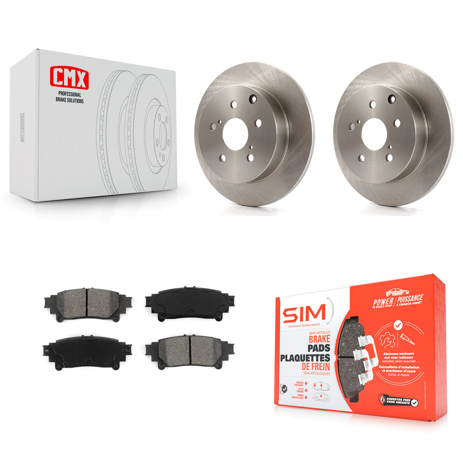 Rear Disc Brake Rotors And Semi-Metallic Pads Kit For Toyota Prius V Mirai K8S-101948