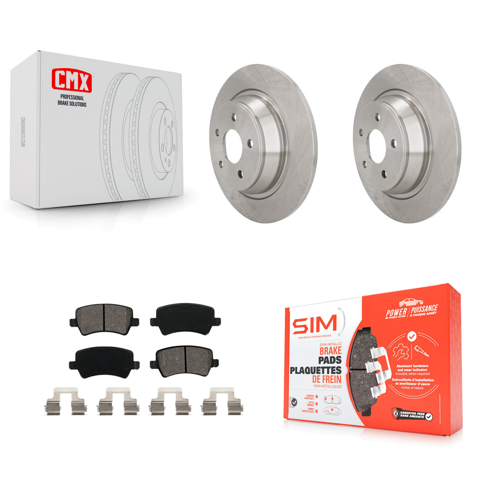 Rear Disc Brake Rotors And Semi-Metallic Pads Kit For 2012-2015 Land Rover Range Evoque K8S-101949