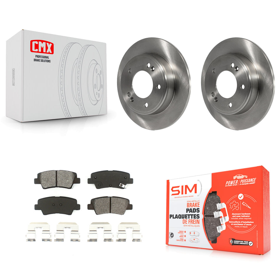 Rear Disc Brake Rotors And Semi-Metallic Pads Kit For Hyundai Elantra Kia Soul Forte Veloster GT Forte5 Coupe Koup K8S-101950