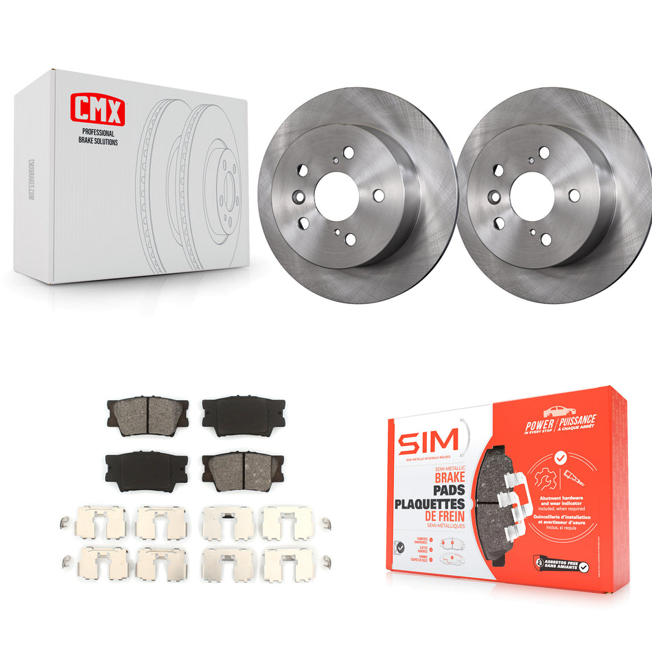 Rear Disc Brake Rotors And Semi-Metallic Pads Kit For Toyota Camry Lexus ES350 Avalon ES300h K8S-101954