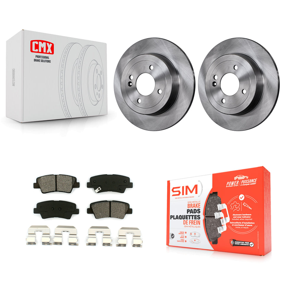 Rear Disc Brake Rotors And Semi-Metallic Pads Kit For 2011 Hyundai Accent K8S-101955