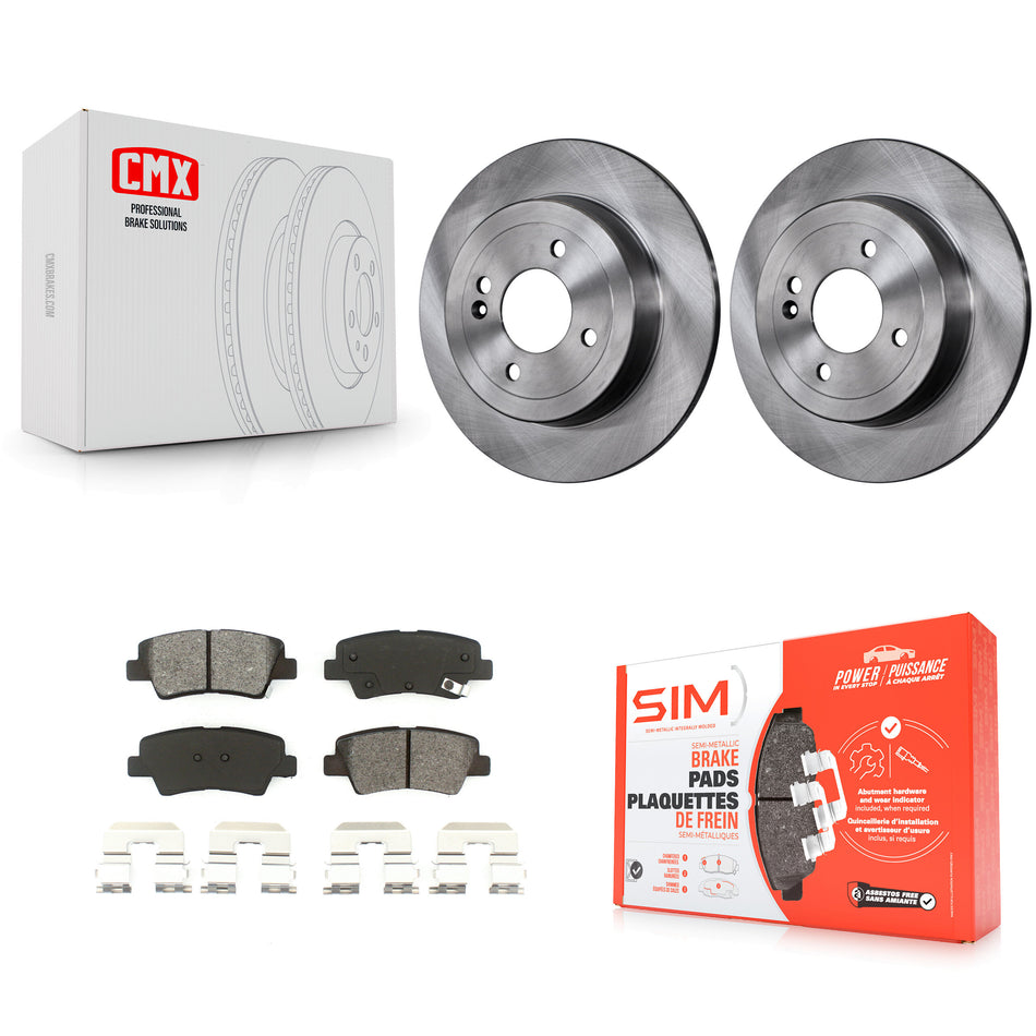 Rear Disc Brake Rotors And Semi-Metallic Pads Kit For Hyundai Accent Kia Rio K8S-101956
