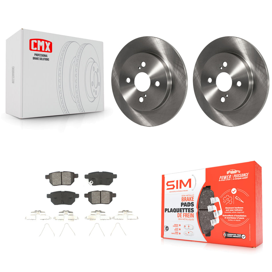 Rear Disc Brake Rotors And Semi-Metallic Pads Kit For 2012-2018 Toyota Yaris K8S-101958