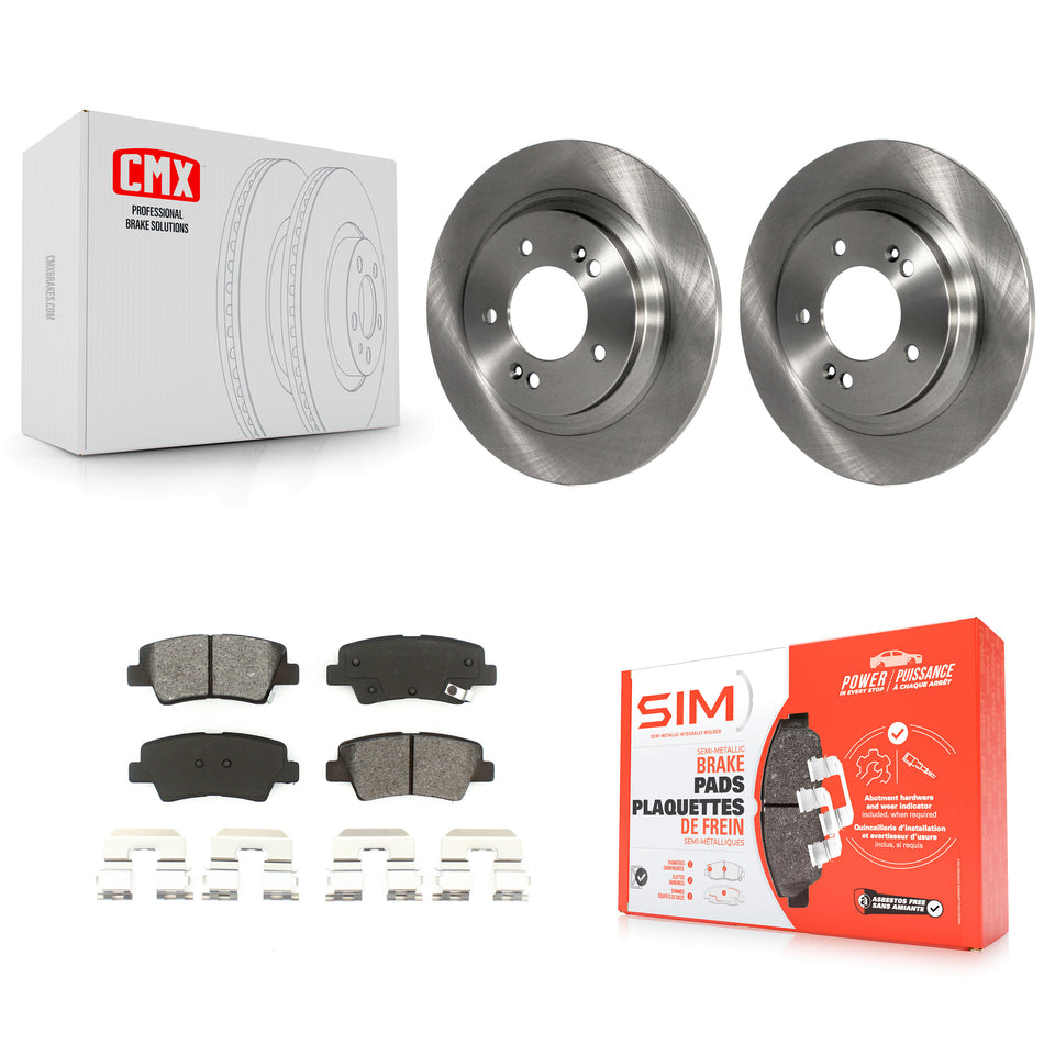 Rear Disc Brake Rotors And Semi-Metallic Pads Kit For Kia Optima Hyundai Sonata Soul EV K8S-101961