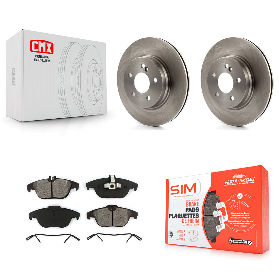 Rear Disc Brake Rotors And Semi-Metallic Pads Kit For Mercedes-Benz E350 C250 C300 C350 E550 K8S-101965