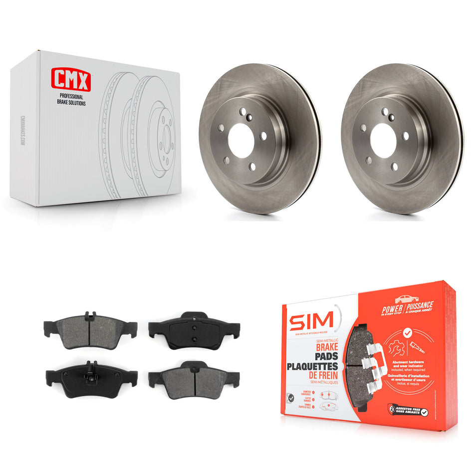Rear Disc Brake Rotors And Semi-Metallic Pads Kit For Mercedes-Benz E550 With 300mm Diameter Rotor K8S-101966