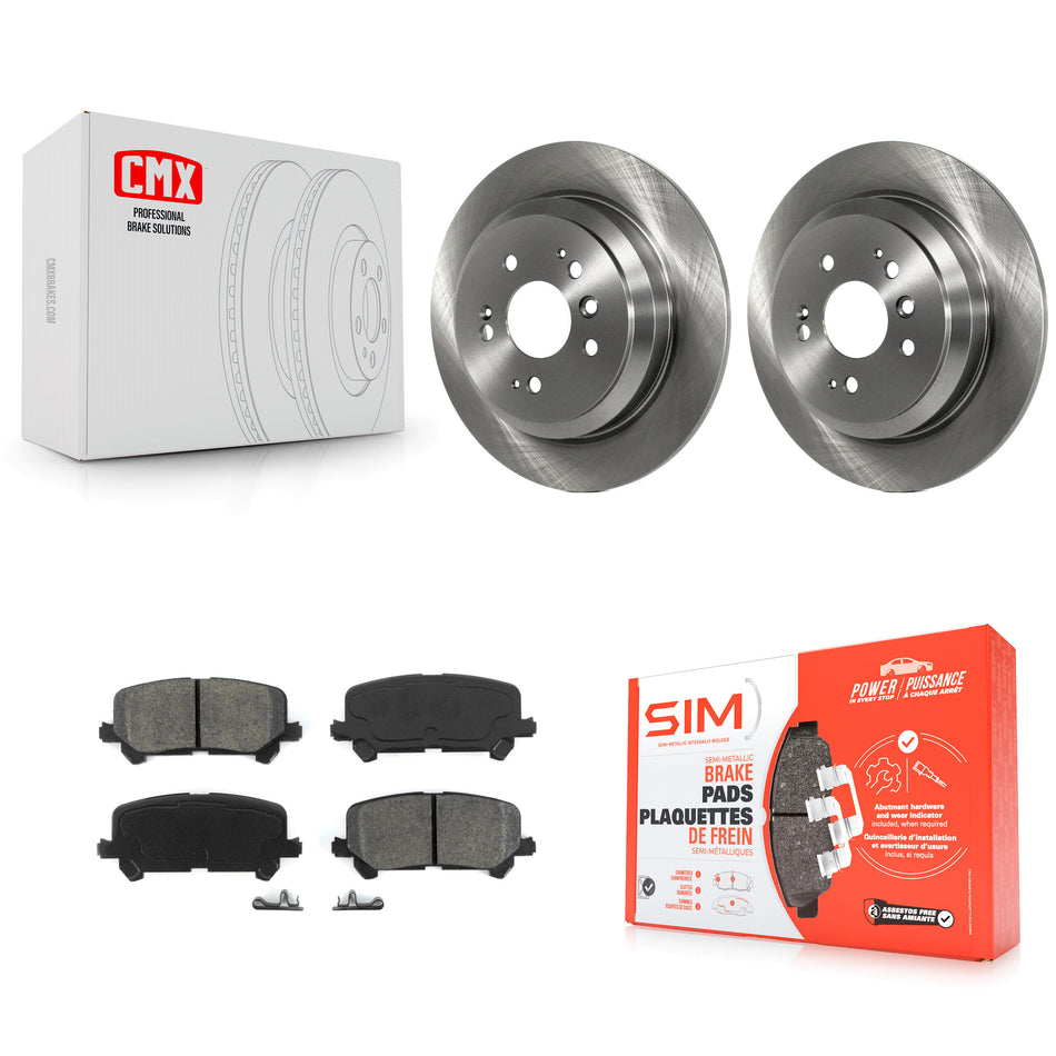 Rear Disc Brake Rotors And Semi-Metallic Pads Kit For Honda Pilot Ridgeline Passport K8S-101973