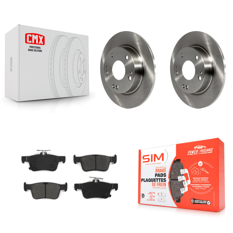 Rear Disc Brake Rotors And Semi-Metallic Pads Kit For Honda Civic K8S-101975